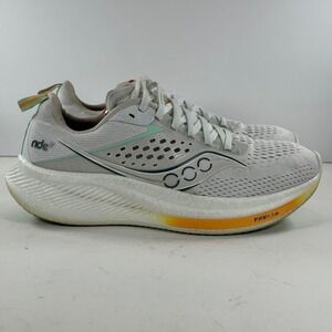 Saucony Ride 17 Women'sโ Running Shoes White Mint Orange PWRRUN+ Size 9